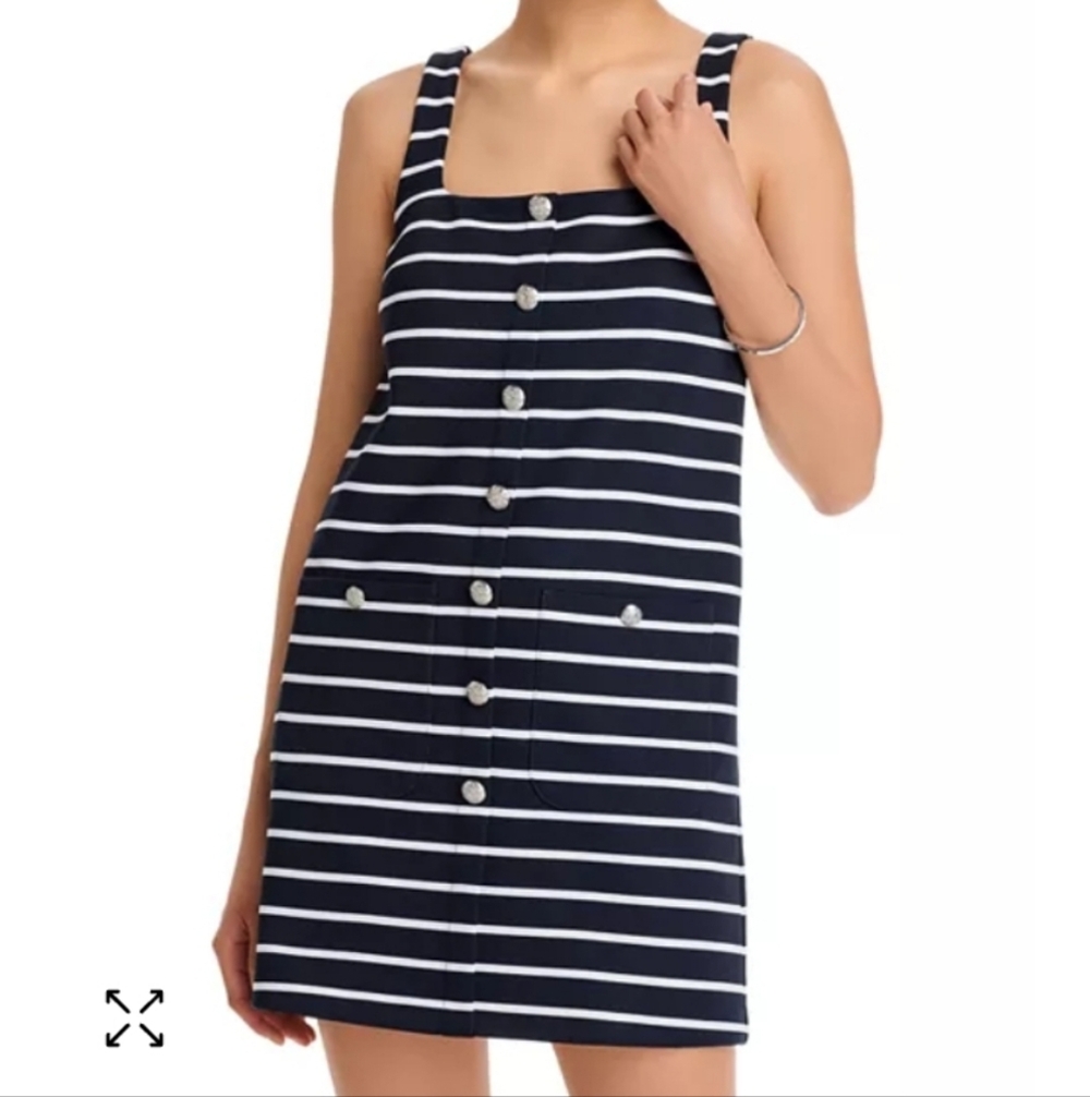 Veronica Beard Tibbie Striped Button Front Dress